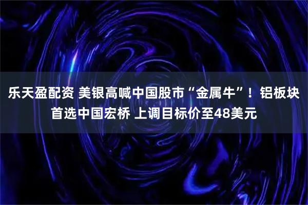 乐天盈配资 美银高喊中国股市“金属牛”！铝板块首选中国宏桥 上调目标价至48美元