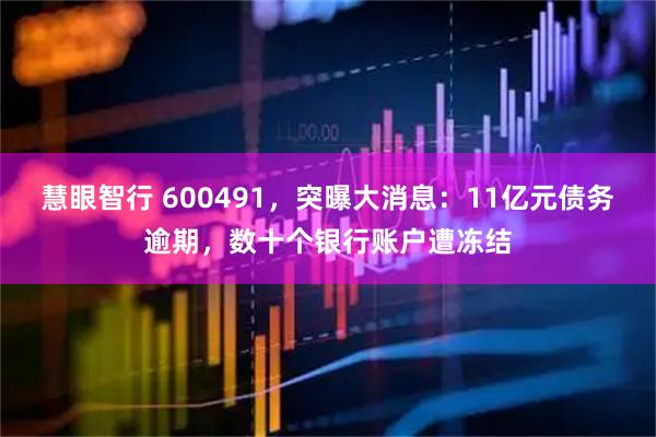 慧眼智行 600491，突曝大消息：11亿元债务逾期，数十个银行账户遭冻结