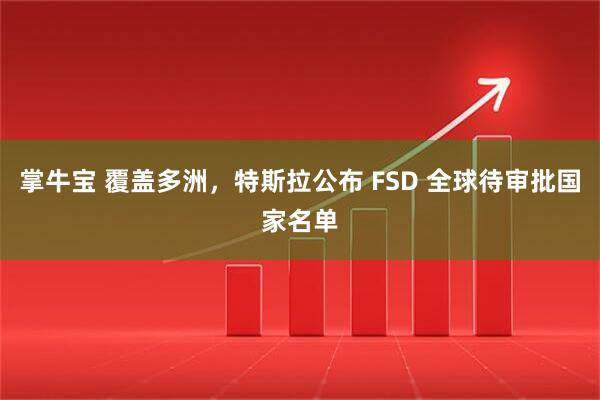 掌牛宝 覆盖多洲，特斯拉公布 FSD 全球待审批国家名单