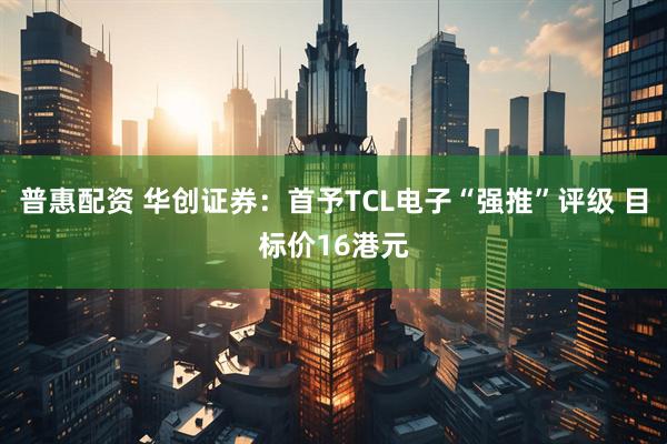 普惠配资 华创证券：首予TCL电子“强推”评级 目标价16港元