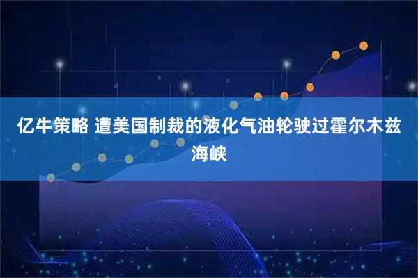 亿牛策略 遭美国制裁的液化气油轮驶过霍尔木兹海峡