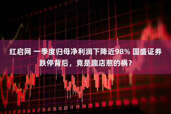 红启网 一季度归母净利润下降近98% 国盛证券跌停背后，竟是趣店惹的祸？