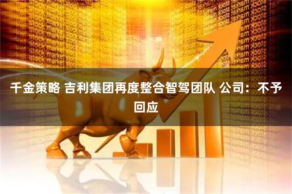 千金策略 吉利集团再度整合智驾团队 公司：不予回应